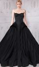 Unusual Ball Gown Strapless Black Taffeta Evening Prom Dress