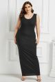Beautiful Long Sheath Scoop Sleeveless Black Knitted Plus Size Midi Dress