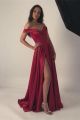 Bohemian Long A Line Red Prom Party Dress Off The Shoulder With Slit3