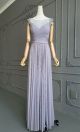 Elegant A Line Long Lavender Chiffon Lace Beaded Prom Evening Dress With Keyhole Back