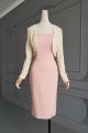 Elegant Knee Length Sheath Pink Mother Of Bridesmaid Dress With Sequined Jacket