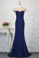 Elegant Long Royal Blue Mermaid Beaded Prom Evening Dress With Cap Sleeves3