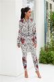 Fashion Long Sleeve Leopard Printed Club Party Two Piece Women Suit