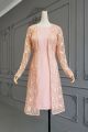 Modest Knee Length Sheath Pink Mother Of Bridesmaid Dress Suit With Lace Jacket