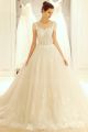 Elegant Ball Gown Scoop Cap Sleeve Corset Lace Tulle Wedding Dress 