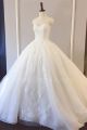 Ball Gown Sweetheart Corset Beaded White Lace Organza Wedding Dress
