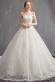 Gorgeous Ball Gown Strapless Corset White Lace Wedding Dress