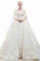 Gorgeous Ball Gown Sweetheart Corset Beaded Lace Wedding Dress With Long Train