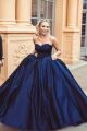 Princess Ball Gown Royal Blue Prom Quinceanera Dress Sweetheart Sleeveless