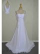 Princess Long A Line White Chiffon Wedding Dress Sweetheart Low Back With Pearls