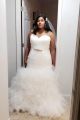 Romantic Long Mermaid Plus Size Wedding Dress Sweetheart Corset White Tulle Ruffles