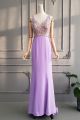 See Through Long Mermaid V Neck Beaded Lilac Special Occasion Evening Dress