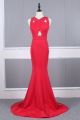 Sexy Long Mermaid Red Cut Out Prom Evening Dress