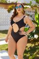 Sexy Swimsuit Women One Piece Swimwear Cut Out Bodysuit Plus Size Beachwear