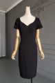 Simple Little Black Sheath Prom Cocktail Dress With Short Sleeves
