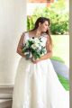 Stunning A Line V Neck Sleeveless Sheer Back Lace Wedding Dress With Buttons