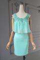 Stunning Two Pieces Short Mini Green Chiffon Beaded Prom Cocktail Dress Open Back