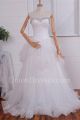 Chic A Line Sweetheart Corset Layered White Tulle Wedding Dress With Crystals