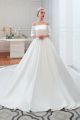 Vintage Ball Gown Wedding Dress Off The Shoulder 3 4 Sleeves Corset With Chapel Train