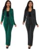 Work Pant Suits OL 2 Piece Set for Women Business interview uniform Blazer and Bell-Bottoms Pants Office Lady suit