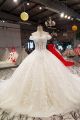 Ball Gown Sweetheart Off The Shoulder Corset Crystal Beaded Ivory Lace Wedding Dress 