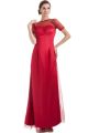 Elegant Sheath High Neck Short Sleeve Beaded Red Tulle Prom Dress