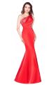 Elegant Mermaid One Shoulder Beaded Lace Red Prom Evening Dress