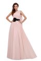 Elegant A Line One Shoulder Crystal Beaded Applique Ruched Pink Chiffon Prom Evening Dress With Flower